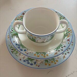 Tiffany & Co. 3 Piece Baby Set "Tiffany Meadows" with Bunny Rabbit